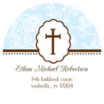 Prints Charming Address Labels - Blue Cross (L9089)