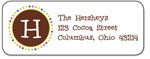 Queen Bee Personalized Return Address Labels - Chocolate Circle Initial (LBL-17)