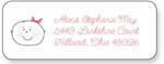 Queen Bee Personalized Return Address Labels - Baby Girl Face (LBL-26)