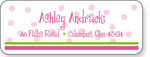 Queen Bee Personalized Return Address Labels - Pink & Green Dots (LBL-36)