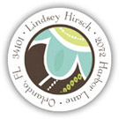 Stacy Claire Boyd Sticky Round Address Label Aqua Pucci (LST1001-10003)