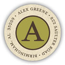 Stacy Claire Boyd Sticky Round Address Label Alex (LST1001-10015)