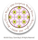 Stacy Claire Boyd Return Address Label/Sticky - Tiny Floral Mosaic - Pink