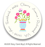 Stacy Claire Boyd Return Address Label/Sticky - Tiny Garden Vase