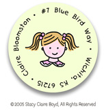 Stacy Claire Boyd Return Address Label/Sticky - Tiny Jump Rope Girl
