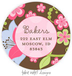 Take Note Designs - Address Labels (Fun Floral Pink Polka )