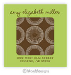 Take Note Designs - Address Labels (Brown Circle Cube on Green Graduation) (TND-L-3003)