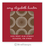 Take Note Designs - Address Labels (Brown Circles on Red  Graduation) (TND-L-3015)