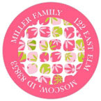 Take Note Designs - Address Labels (Pink Floral Circle) (TND-L0248)