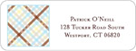 Address Labels by iDesign - Criss Cross - Brown & Blue (Everyday)