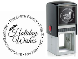 Holiday Wishes Custom Self-Inking Stamps by More Than Paper (4924)