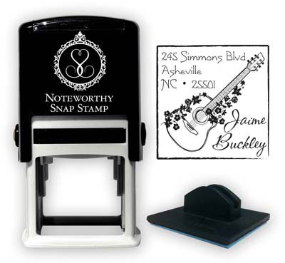 Noteworthy Collections - Custom Self-Inking Address Stampers (Accoustic Guitar) (NS-332)