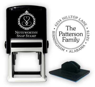 Noteworthy Collections - Custom Self-Inking Address Stampers (Traditional Family Name) (NS-386)