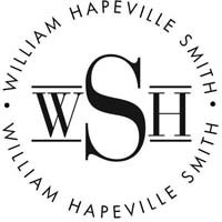 Noteworthy Collections - Custom Self-Inking Address Stampers (Bodoni Monogram with Text) (NS-107)