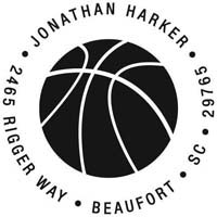 Noteworthy Collections - Custom Self-Inking Address Stampers (Basketball) (NS-179)