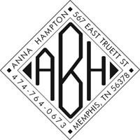 Noteworthy Collections - Custom Self-Inking Address Stampers (Diamond Monogram with Address) (NS-188)
