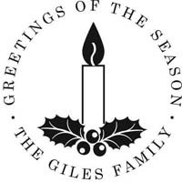 Noteworthy Collections - Custom Self-Inking Address Stampers (Candle & Holly) (NS-227)
