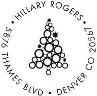 Noteworthy Collections - Custom Self-Inking Address Stampers (Christmas Tree Circles) (NS-229)