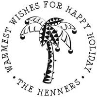 Noteworthy Collections - Custom Self-Inking Address Stampers (Holiday Palm Tree) (NS-237)