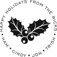 Noteworthy Collections - Custom Self-Inking Address Stampers (Holly & Berries) (NS-238)