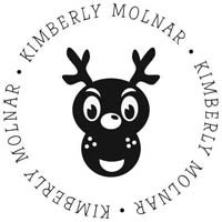 Noteworthy Collections - Custom Self-Inking Address Stampers (Whimsical Reindeer) (NS-247)