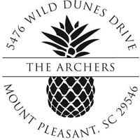 Noteworthy Collections - Custom Self-Inking Address Stampers (Banded Pineapple) (NS-304)