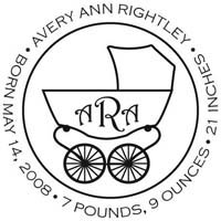 Noteworthy Collections - Custom Self-Inking Address Stampers (Pram Monogram) (NS-337)