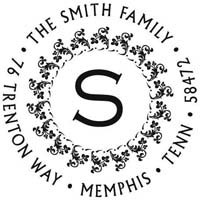 Noteworthy Collections - Custom Self-Inking Address Stampers (Repeating Floral Border) (NS-343)