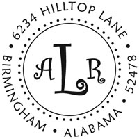 Noteworthy Collections - Custom Self-Inking Address Stampers (Curlz Monogram) (NS-374)