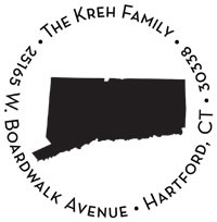 Noteworthy Collections - Custom Self-Inking Address Stampers (Connecticut) (NS-489)