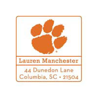 Noteworthy Collections - Custom College Stampers (Clemson Paw Square Stamp) (TNS-CLM03)