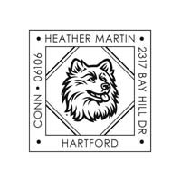 Noteworthy Collections - Custom College Stampers (Connecticut Huskies Square Stamp) (TNS-CON02)
