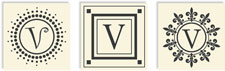 Three Designing Women - Changeables Monogram Sets (Letter V)