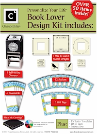 Three Designing Women Self-Inking Stamper Changeables Gift Sets and Design Packs - Book Lover (CHBXSETBook)