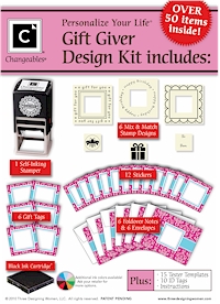 Three Designing Women Self-Inking Stamper Changeables Gift Sets and Design Packs - Gift Giver (CHBXSETGift)