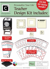 Three Designing Women Self-Inking Stamper Changeables Gift Sets and Design Packs - Teacher (CHBXSETTeacher)