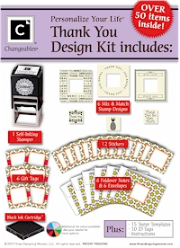 Three Designing Women Self-Inking Stamper Changeables Gift Sets and Design Packs - Thank You (CHBXSETThankYou)