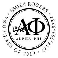 Three Designing Women - Custom Self-Inking Stamps #CS-8002 (Alpha Phi Sorority)