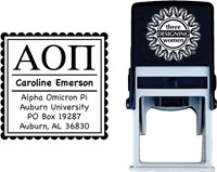 Three Designing Women - Custom Self-Inking Stamp #CS-8001 (Alpha Omicron Pi Sorority)