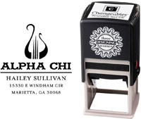 Three Designing Women - Custom Self-Inking Stamp #CS-8004 (Alpha Chi Omega Sorority)