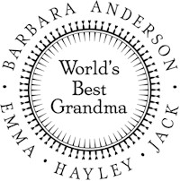 Three Designing Women - Custom Stamper #CS-3225 (World's Best Grandma)