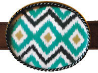 Boatman Geller - Belt Buckles (Ikat Soft Teal) (BG0009)
