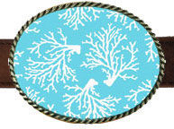 Coral Teal Belt Buckles by Boatman Geller (BG-coral-teal)