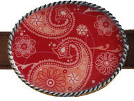 Paisley Poppy Belt Buckles by EA Designs (EA-paisley-poppy)