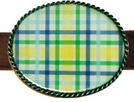 Plaid Hydrangea Belt Buckles by EA Designs (EA-plaid-hydrangea)