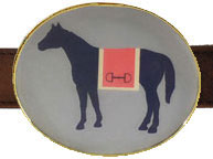 Bit o Horsey Blue Belt Buckles by Julie Browning Bova (bitohorsey-blue)