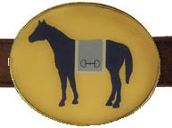 Bit o Horsey Yellow Belt Buckles by Julie Browning Bova (bitohorsey-yellow)
