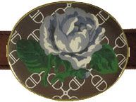 Crossbit Flower Belt Buckles by Julie Browning Bova (crossbit-flower)