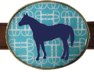 Signature Turquoise (Blue Horse) Belt Buckles by Julie Browning Bova (signature-turquoise-bluehorse)