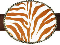 Zebra Tangerine Belt Buckles by Boatman Geller (zebra-tangerine)